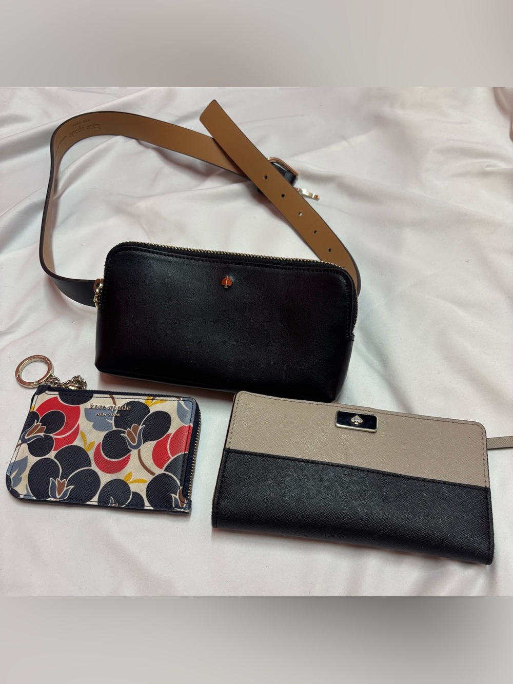 kate spade Bundle- Black Belt Bag AND Two Wallets